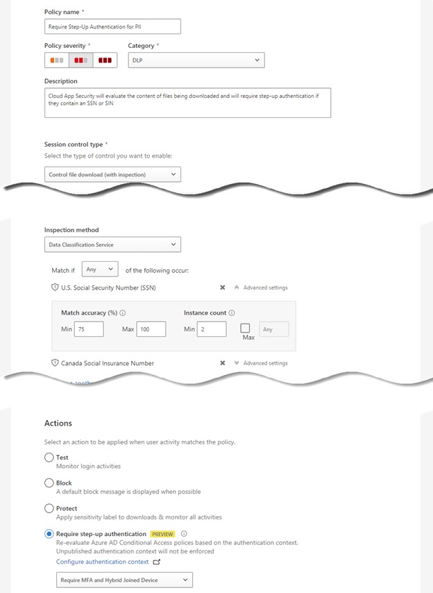 MCAS and authentication context for sensitive file downloads